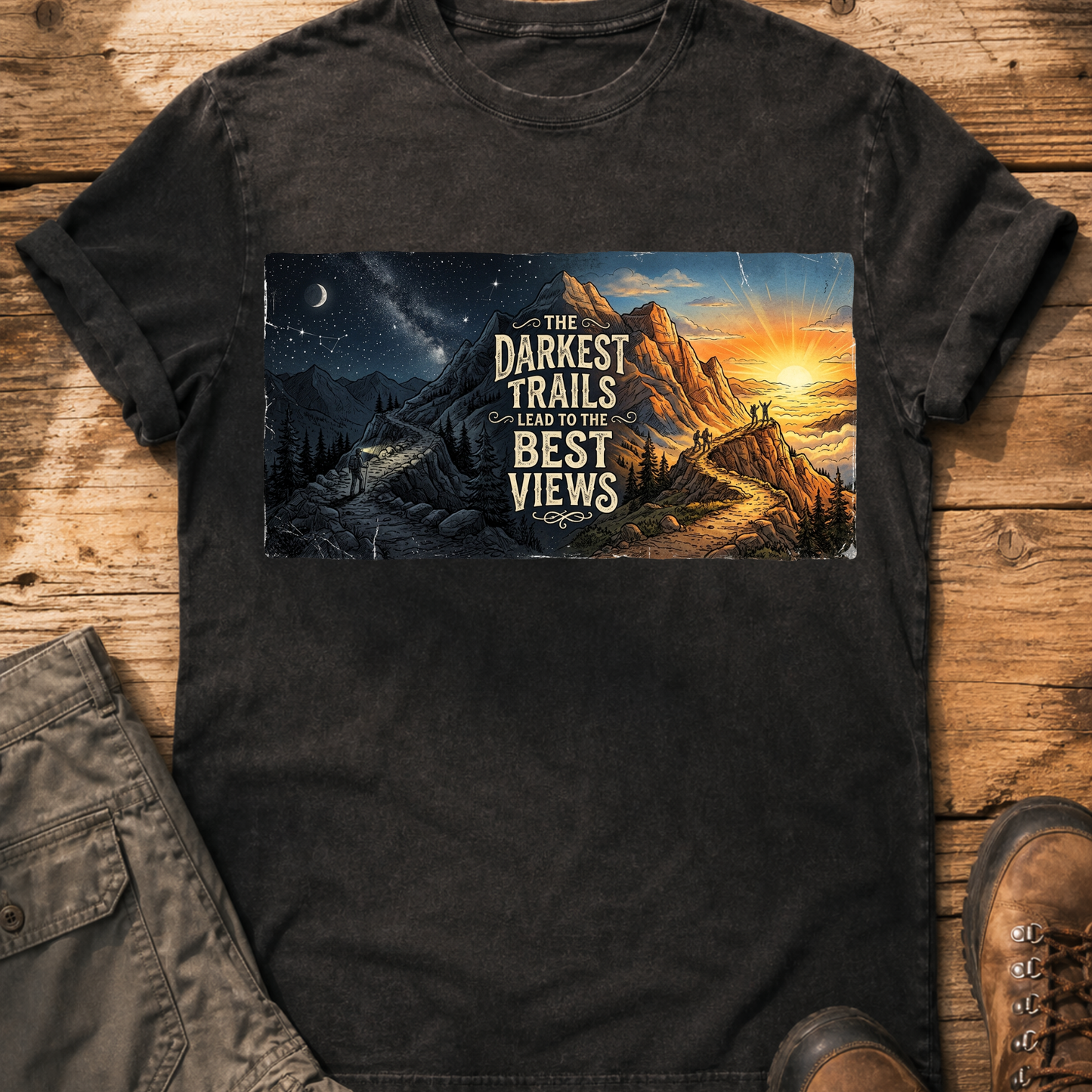 Darkest Trails Lead To Best Views T-shirt